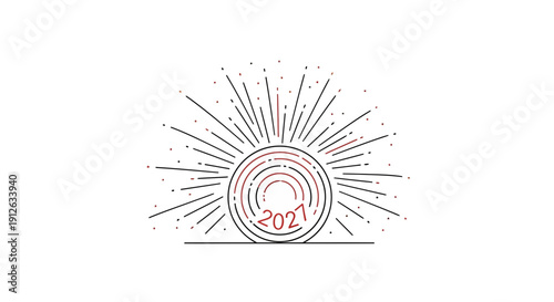New Year 2021 Sunburst Celebration Graphic