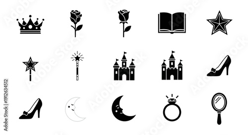 Collection of royal and magical symbols.