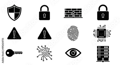 Security icons and symbols collection.