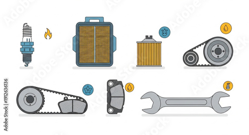 Assorted Automotive Parts and Tools.