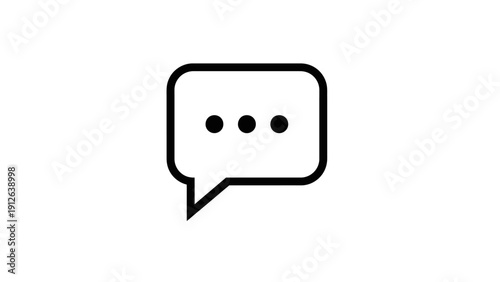 Simple Black Speech Bubble Icon.