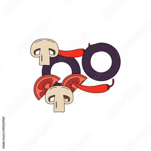 Mixed Vegetable Pizza Toppings