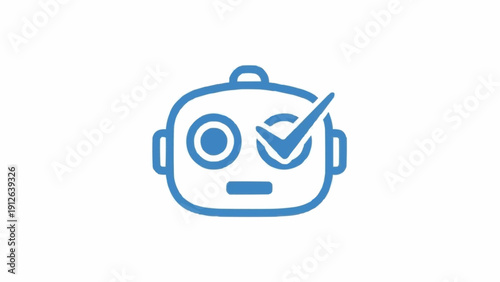 Robot Face with Check Mark.