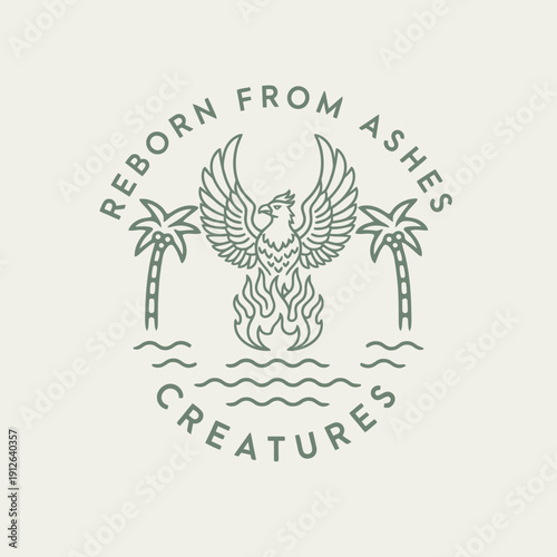 Phoenix Reborn From Ashes Symbol of Resilience and Rebirth.