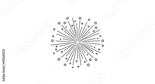Explosion of Stars and Lines, Firework Burst, Celebration Graphic Element