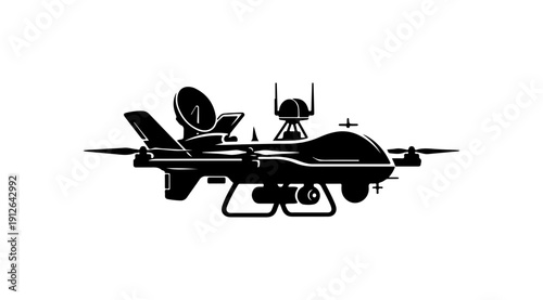 Modern Military Drone Vector Illustration