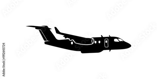 Modern Black Vector Aircraft Silhouette