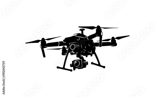 Modern Quadcopter Drone with Camera Mount