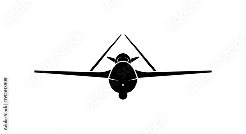 Black and White Vector Illustration of a Surveillance Aircraft