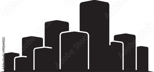 Modern city skyline with sleek skyscrapers and urban landscape