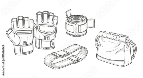 Boxing Gear Set: Gloves, Wraps, Bag, and Wrist Support for Training