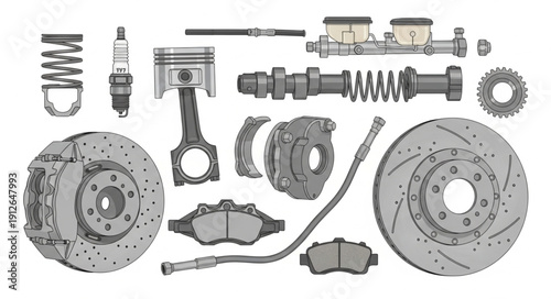 Car Engine Parts Components Assorted.