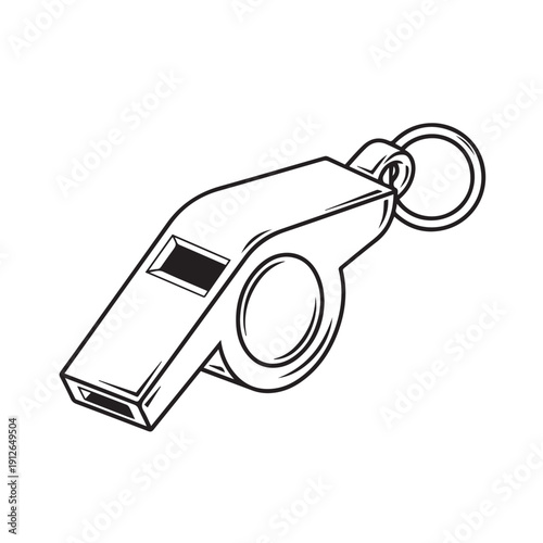 Classic whistle with key ring designed for sports coaching, refereeing and field games.