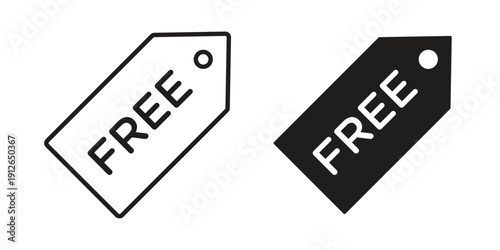 Free tag icon in black line style set. logotype designs