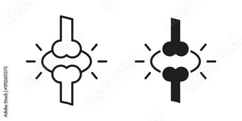 Joint icon in black line style set. logotype designs