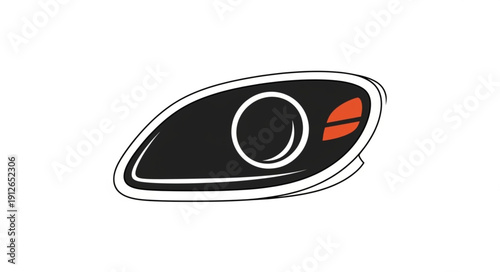 Car Headlight Illustration Simple Design.