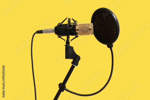 Stand with professional mic...