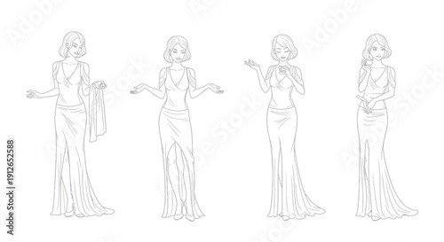 Elegant Woman Poses Collection