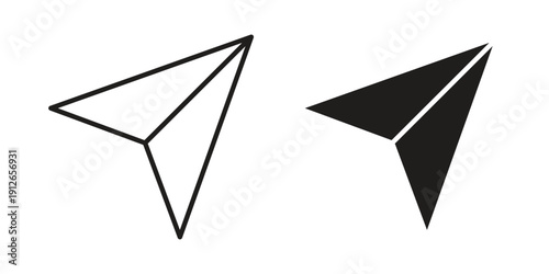 Send icon in black line style set. logotype designs