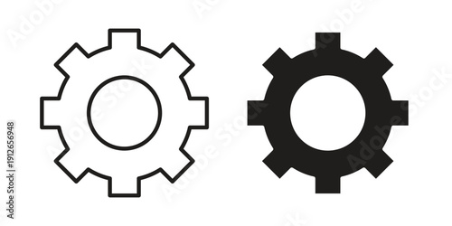 Settings icon in black line style set. logotype designs