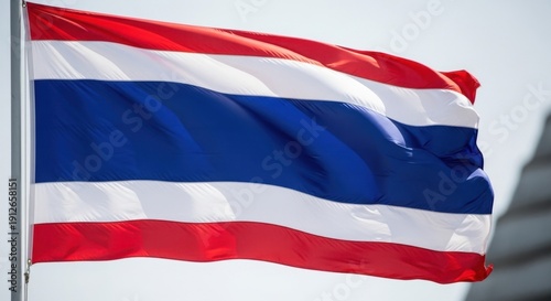 Free Download Thai Flag Waving in Daylight - GFXLoad