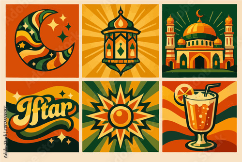 Vector illustration of a glass of beer featuring an abstract orange background with a Halloween pumpkin, autumn bats, and scary holiday celebration icons for an October party card design