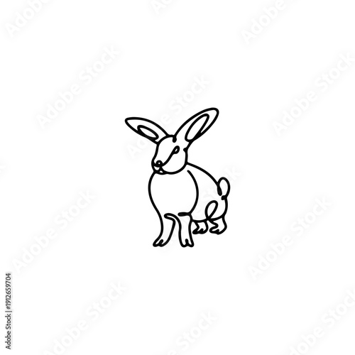 Minimalist Rabbit Line Art