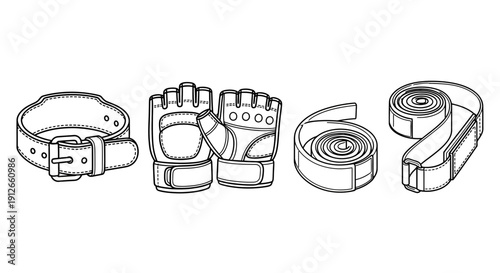 Weightlifting Gear Set: Belt, Gloves, Wraps for Fitness and Strength Training