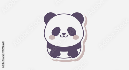 Cute Panda Bear Cartoon Character Sticker