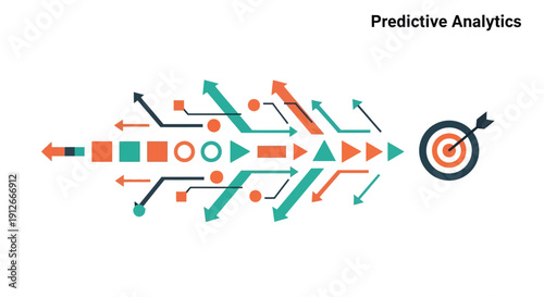 Innovative AI technology visualizes data transformation through intricate analysis, guiding future predictions and aiming for precise strategic outcomes