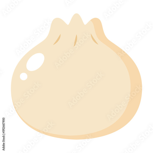 Steamed dumpling bao bun cartoon icon isolated on transparent background.