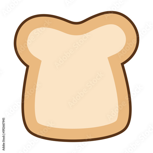 Cute bread slice toast cartoon icon isolated on transparent background.
