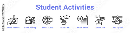 Student Activities Icon Banner and Collection