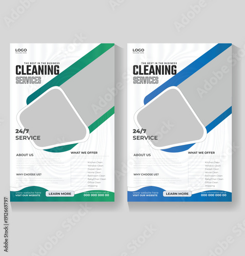 Cleaning Service Flyer Design Template for Home and Office Cleaning