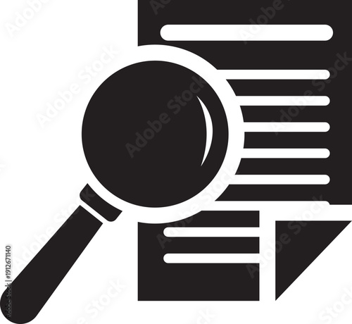 magnify document icon illustrator design 