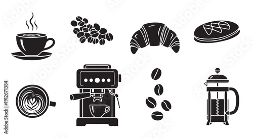 PrintCoffee Culture & Pastry Icon Set