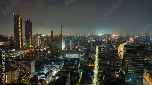 Wallpaper Mural Night to day time-lapse the river and cityscape of North Bangkok, Thailand Torontodigital.ca