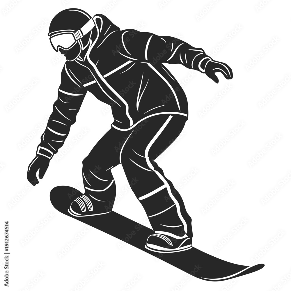 Obraz premium A dynamic skier in action captured as a striking black and white silhouette high quality professional