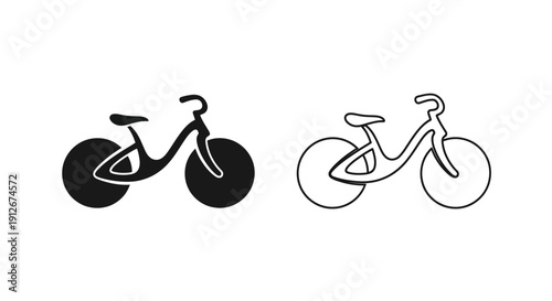Vintage bicycle design, retro bike illustration, classic cycling art, minimalist two-wheeler Vector