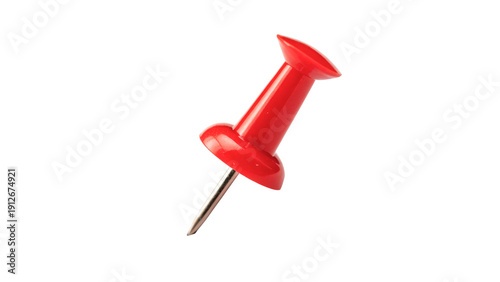 Bild auf Leinwand Bright red push pin isolated on transparent background cut out