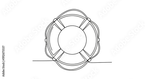 Lifebuoy Ring Isolated on White Background, Safety Equipment for Water Rescue