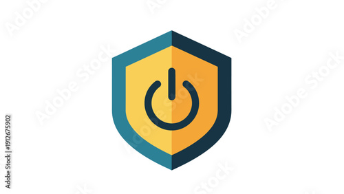 Power Protection Shield Icon. Cyber Security, System Control, Digital Safety and Protected Access Flat Vector Symbol.