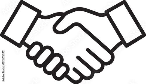 Two hands shaking icon representing successful business deal partnership and corporate cooperation agreement