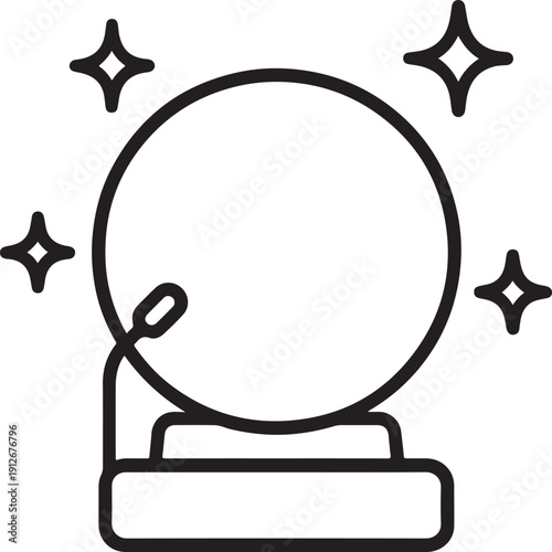 Crystal ball with sparkles icon for business future vision planning and strategy prediction