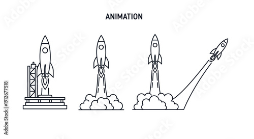 Rocket Launch Animation Sequence: From Launchpad to Space Ascent
