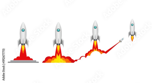 Rocket Launch Sequence: Stages of Liftoff and Ascent
