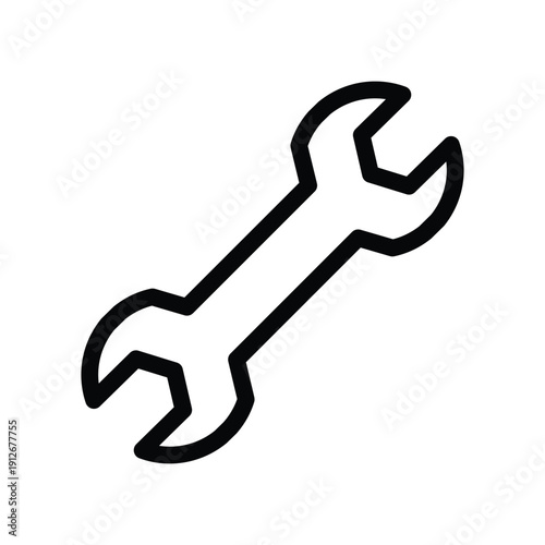 wrench outline icon vector design good for web or mobile app