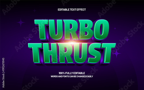 Turbo Thrust Editable Text Effect - Cosmic Neon Typography for Space and Fantasy Design
