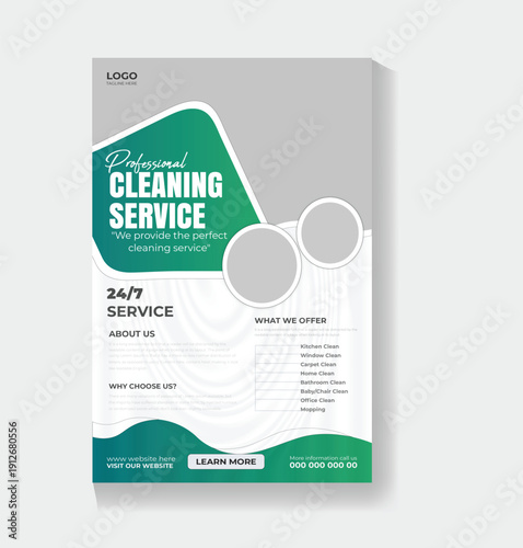 Cleaning Service Flyer Design Template for Home and Office Cleaning