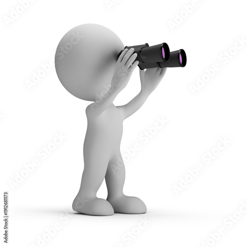 3d man with binoculars